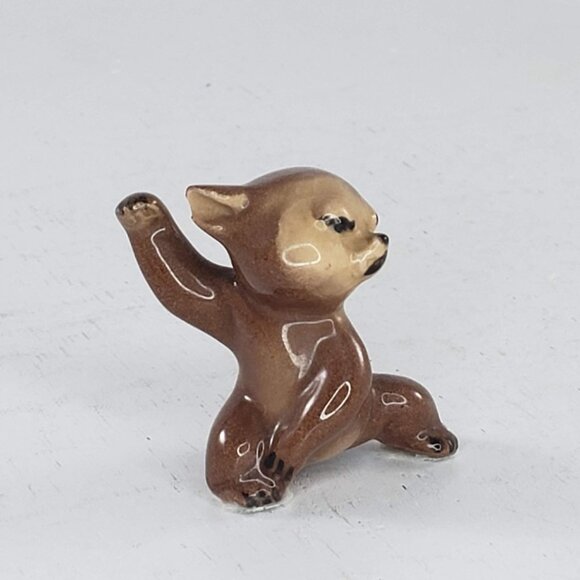 Vintage Hagen Renaker Angry Brown Bear Cub Baby Miniature Figurine - Picture 1 of 9